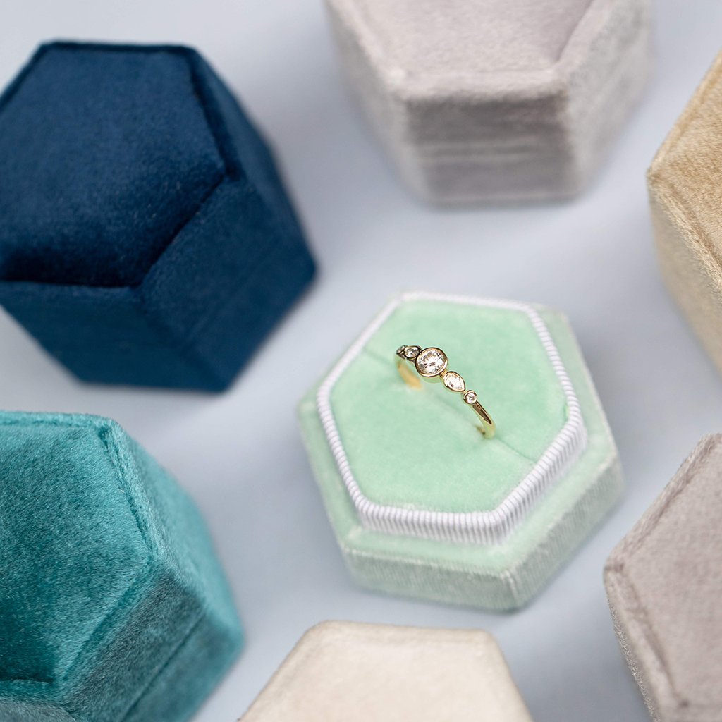 Bezel Symmetrical Aquamarine Ring - Ivy No. 414